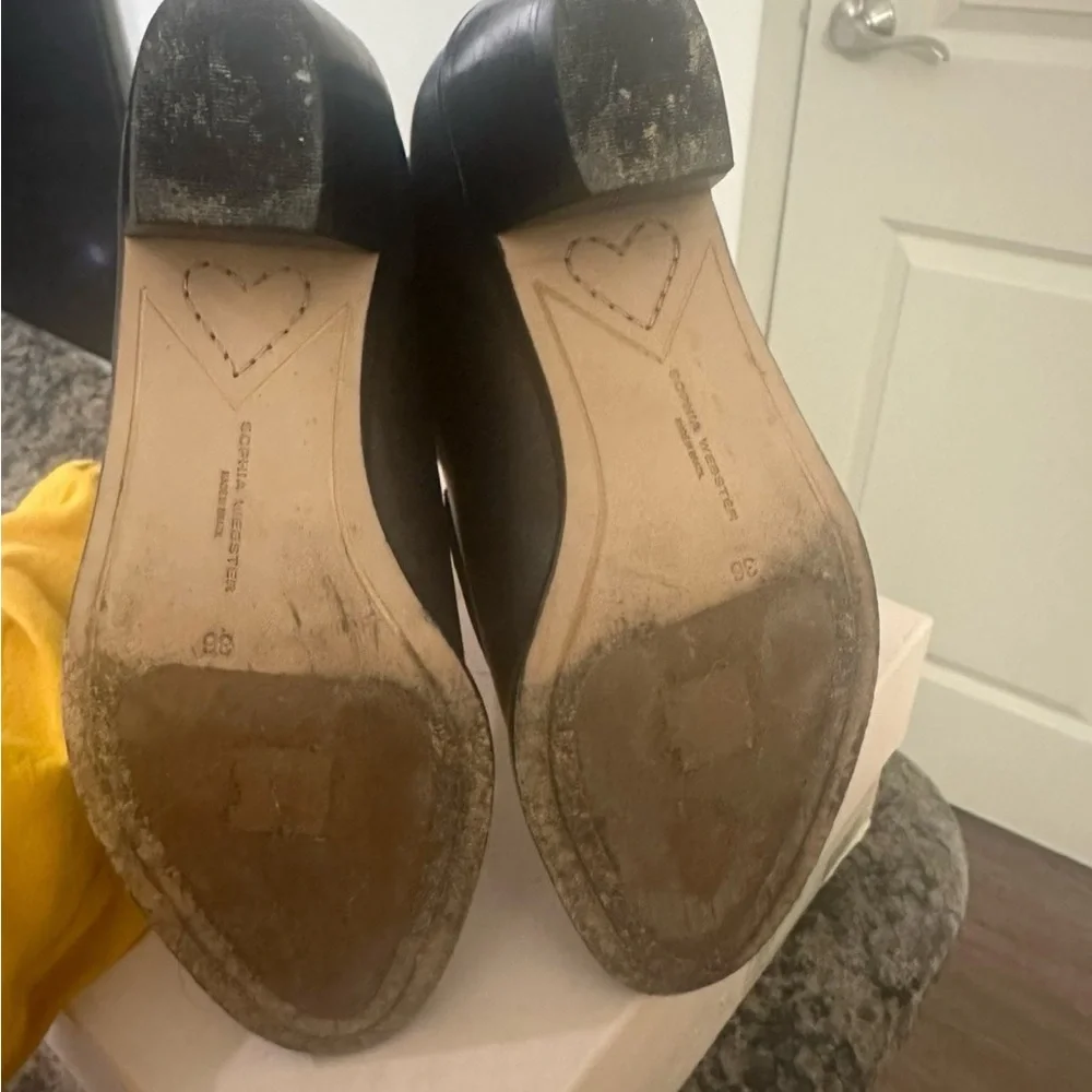 Sofia Webster Butterfly Rose Gold Studded Black Ankle Boots - Picture 6 of 7